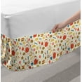 thumbnail image 2 of Tea Party Bed Skirt, Teapot Cupcake Candies Treats Cakes Croissant Cherry Bakery Illustration, Elastic Bedskirt Dust Ruffle Wrap Around for Bedding Decor, 4 Sizes, Eggshell Dark Coral, by Ambesonne, 2 of 2