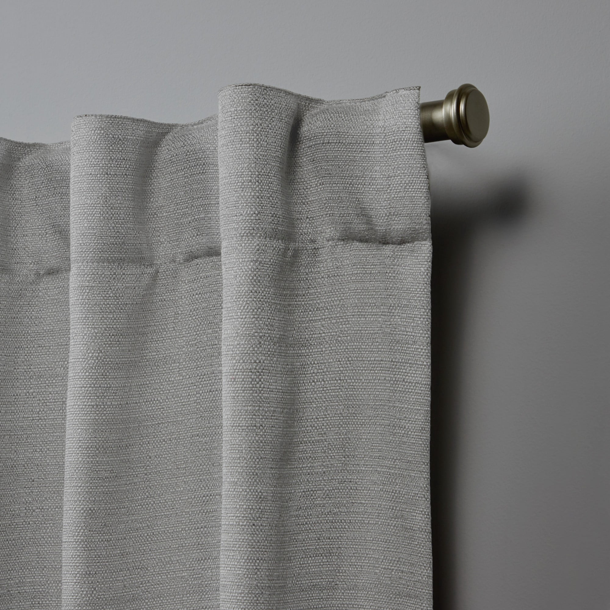 Nicole Miller Mellow Slub Textured Hidden Tab/Rod Pocket Top Light Filtering Curtain Panel Pair, 54"x96", Dove Grey