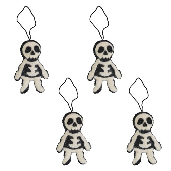 Park Designs Skeleton Black Felt Ornament Set of 4