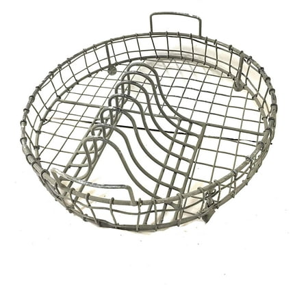 Dia Tin - Works Galvanized Metal Vintage Dish Rack with Utensil Holder,Gray,1 Bottle, 12 dia. x 4¼T in the middle. By Colonial Tin