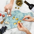 thumbnail image 4 of Rose Cutting Board, Faint Faded Floral Dreamy Branch Plant Fashion Pastel Spring Seasonal Design, Decorative Tempered Glass Cutting and Serving Board, Wine Bottle Shape, Soft Blue White, by Ambesonne, 4 of 5