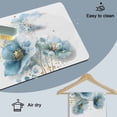 thumbnail image 6 of Blue Flower Dish Drying Mats for Kitchen Counter, Watercolor Floral Abstract Modern Minimalist Absorbent Coffee Bar Mat with Non-slip Rubber Backed Quick Drying Dish Rack Pad 12"x16", 6 of 9