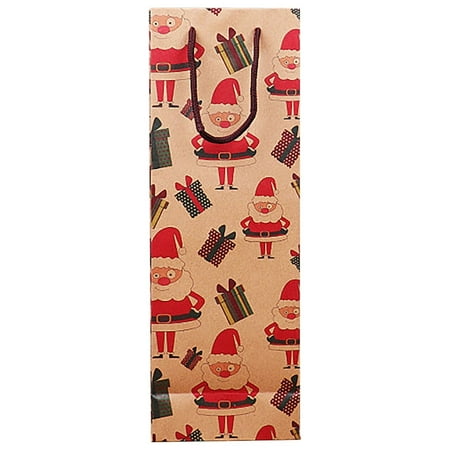 

Hot Deal Christmas Decorations Cartoon Kraft Paper Bag Red Wine Bag Wine Bottle Bag Restaurant Hotel Table Decoration Bottle Covers