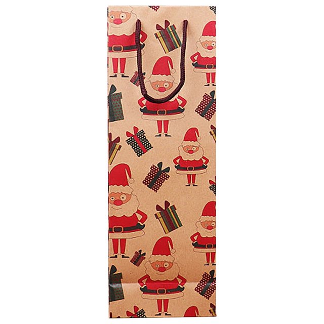 Décorations de Noël Intérieures Décorations de Noël Sac en Papier Kraft Dessin Animé Sac à Vin Rouge Sac à Bouteille de Vin Décoration de Table de Restaurant d'Hôtel Décoration de Noël