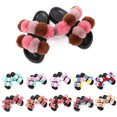 thumbnail image 3 of Women Furry Slippers Fashion Pom Pom Ball Faux Fur Slippers Fluffy Sandals, 3 of 10