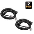 thumbnail image 1 of GHSDFBB Telephone Cord, 5Feet Uncoiled Phone Cord Works with All Corded Landline Phones,Handset Cord, Universally Compatible,for Use in Home or Office, Telephone Accessory, Black, 2 Pack, 1 of 7