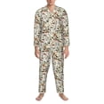 thumbnail image 3 of Balery Mushroom Garnish Pijama para Hombre de Dos Piezas con Manga Larga, Conjunto de Dormir y Descanso Suave con Bolsillos-Small, 3 of 7