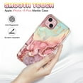 thumbnail image 6 of CASEFIV for iPhone 15 Plus Case 6.7 inch (2023), Marble Pattern 3 in 1 Heavy Duty Full Body Shockproof Hard PC+Soft Silicone Drop Protective Phone Cover for Women Girls,Rose Gold, 6 of 8