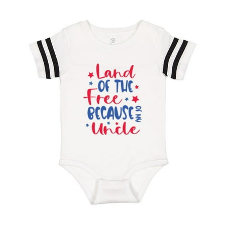 

Inktastic Memorial Day Land of The Free Because Of My Uncle Gift Baby Boy or Baby Girl Bodysuit