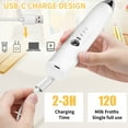 thumbnail image 4 of Milk Frother Handheld Rechargeable,Frother Wand Drink Mixer Electric Whisk for Coffee,Detachable With 3 Stainless Whisks,Hand Mixer for Lattes,Cappuccino,Matcha,Egg,Includes Stand,White, 4 of 8