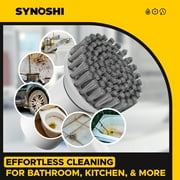 SYNOSHI® Electric Scrubber with 3 Replaceable Brush Heads, Cordless Waterproof Spin Power Cleaner