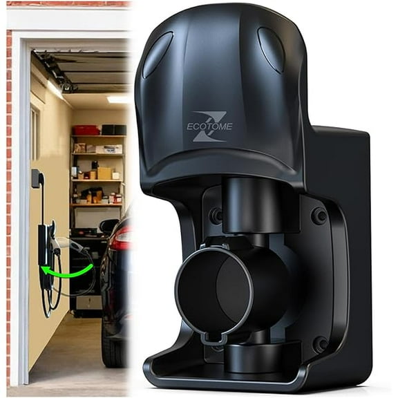 OAO EV Charger Holder, Swivel Electric Car Charger Wall Mount, Garage or Tight Space Use, Not Stick Out, Keep 25ft Cord Off Floor, J1772 Charging Cable Organizer Hanger