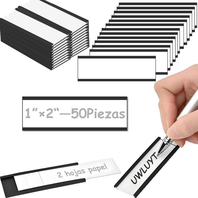 Soportes Magnéticos para Etiquetas, Portaetiquetas Magnéticas con Canal C y Película Protectora Transparente, Etiquetas Magnéticas Adecuado para Oficinas, Tiendas
