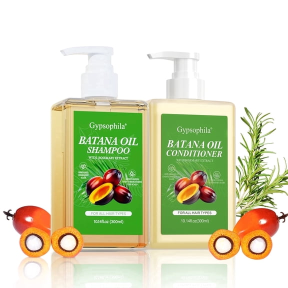 Gypsophila Batana Oil Shampoo and Conditioner Set,Clarifying Shampoo,Thinning Shampoo & Conditioner,Raw Batana Oil & Thickening Formula for Women