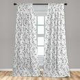 thumbnail image 5 of Ambesonne Leaf Curtains, Minimalist Eco Pattern, Pair of 28"x84", Grey White, 5 of 5