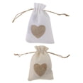 thumbnail image 4 of 2x 10x Bolsa con cordón de arpillera de arpillera pequeño para boda, 4 of 9