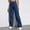 Dark blue, variant on ZJXFGS Women's Casual High Waisted Jeans Stretch Button Wide Leg Loose Denim Pants with Pockets Black L