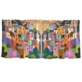 thumbnail image 7 of Yayeee Kitchen Curtains Tier Set of 2 Light Filtering 57"x36" Over Sink Window Panels, Purple Cityscape Painting, 7 of 7