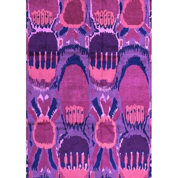 Ahgly Company Indoor Rectangle Abstract Purple Modern Area Rugs, 7' x 9'