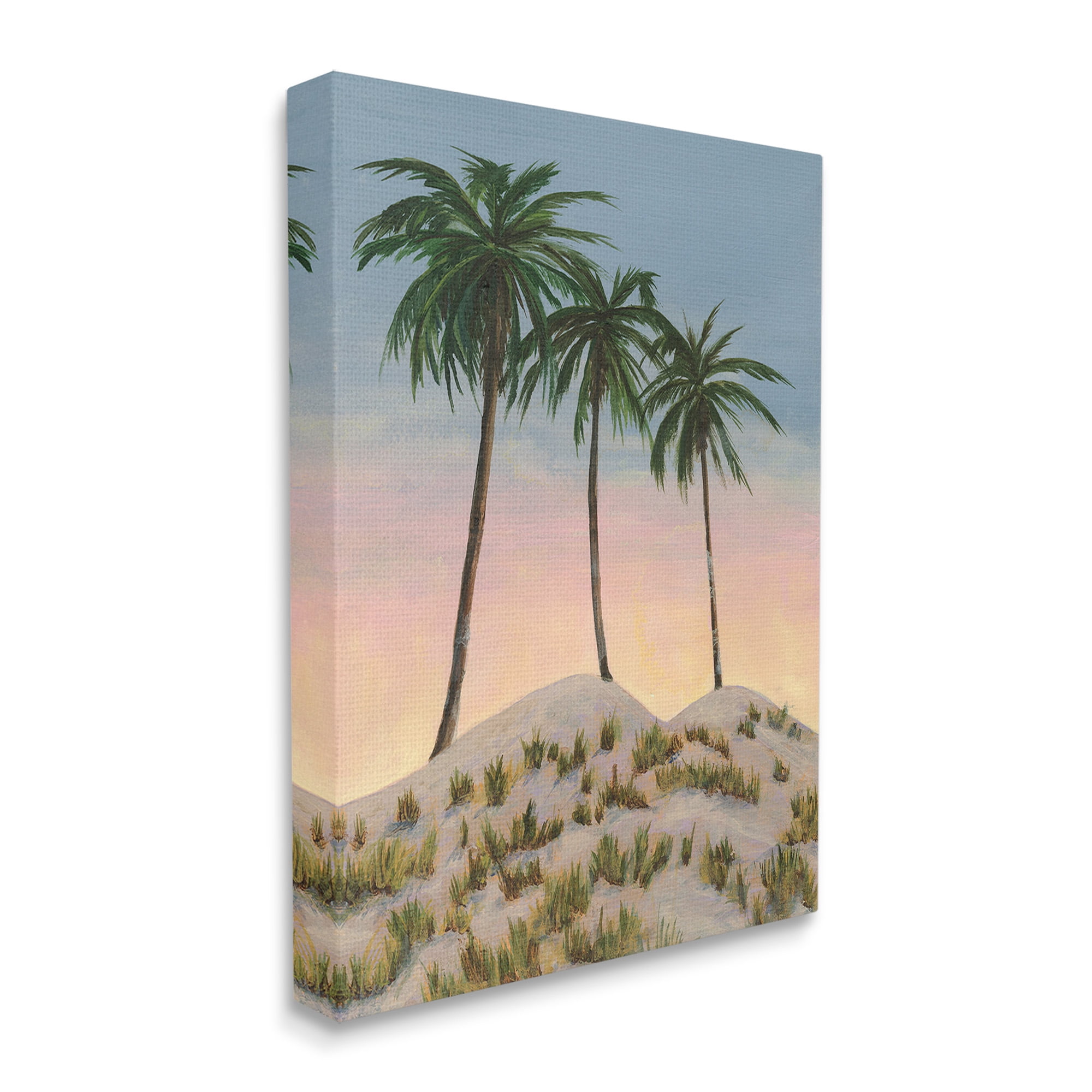 Stupell Industries Palm Trees on Hill Landscape Painting Gallery Wrapped Canvas Art Print Wall Art, 30 x 40