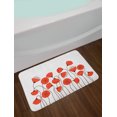 thumbnail image 2 of Flower Bath Mat, Poppy Flowers Blossom Art Deco Style Summertime Garden Modern Repetition, Non-Slip Plush Mat Bathroom Kitchen Laundry Room Decor, 29.5 X 17.5 Inches, Vermillion and Pearl, Ambesonne, 2 of 2