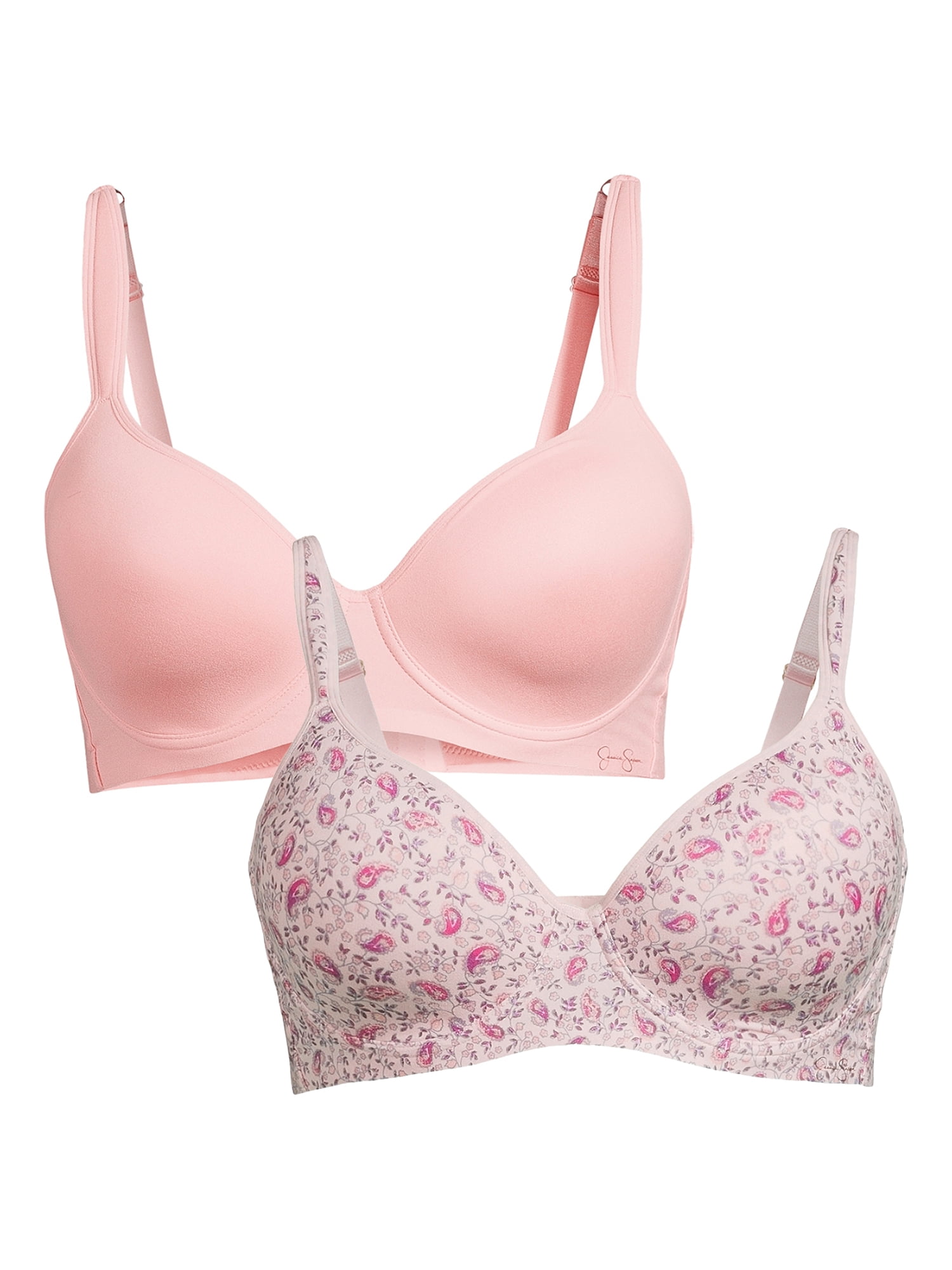 Jessica Simpson Women’s Brushed Micro Underwire T-Shirt Bras, 2-Pack