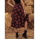 thumbnail image 2 of Faldas midi de cintura alta con estampado floral y botones en la parte delantera para mujer Borgoña (Burgundy Floral) G Borgoña (Burgundy Floral) G Xishao ropa, 2 of 2