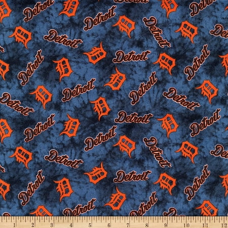 Flannel Detroit Tigers Tie Dye MLB Pro Baseball Sports Team Cotton Flannel Fabric By the Yard (60093b)