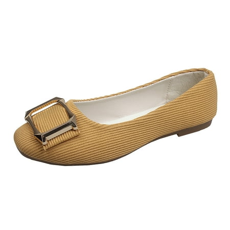 

Women Square Buckle Flat Shoes Slip On Shallow Mouth Simple Single Shoes Casual Shoes Work Shoes Womens Wedding Sandals Low Heel Leather Sandals Women Size 12