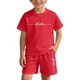 thumbnail image 6 of XIYON Girls Clothing Sets Casual Unisex Letter Print Top And Shorts For Kids Cozy Loose Fit Outfit Everyday Wear Street Style For Boys Girls Fashion Kids Clothing, 6 of 7
