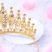 Amosfun Multi Color Large Wedding Crown Baroque Style Bridal Headwear Lightweight for Engagements Parties