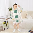 thumbnail image 6 of FORMRS Wearable Blanket Hoodie with Sleeves for Kids Cozy Flannel Sweatshirt, Green Abstract Pattern, 6 of 7