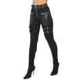 thumbnail image 2 of LilyLLL Womens High Waist PU Leather Steampunk Gothic Motorcycle Strappy Stretch Leggings Pants, 2 of 4
