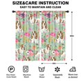 thumbnail image 2 of Blackout Kids Curtains,Basset Hound and Flowers Childrens Insulated Curtains Set Of 2,Bedroom Essentials,Toddler Room Decor 42x84in(106x213cm), 2 of 4