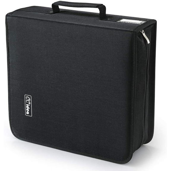 EnjinZZ CD Case DVD Case Storage Holder-264 Capacity,Media Binder, CD Wallet, Disc Booklet, L11.4 x W 6.4 x H3.5 INCH (Black)