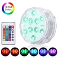 thumbnail image 1 of Submersible Pool Light with IR Remote Control Dimmable 10pcs RGBW LEDs Pond Fountain Lamp 16 Colors & 4 Lighting Modes IP68 Waterproof Underwater Light 3 * AAA Battery(not included) Powered, 1 of 8