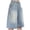 A-Blue130, variant on JAJAHO Girls Denim Shorts Wide Leg Jeans For Girl Kids Summer Elastic Waist Pearl Design Knee Length Shorts 4-16Y Trendy Bottoms