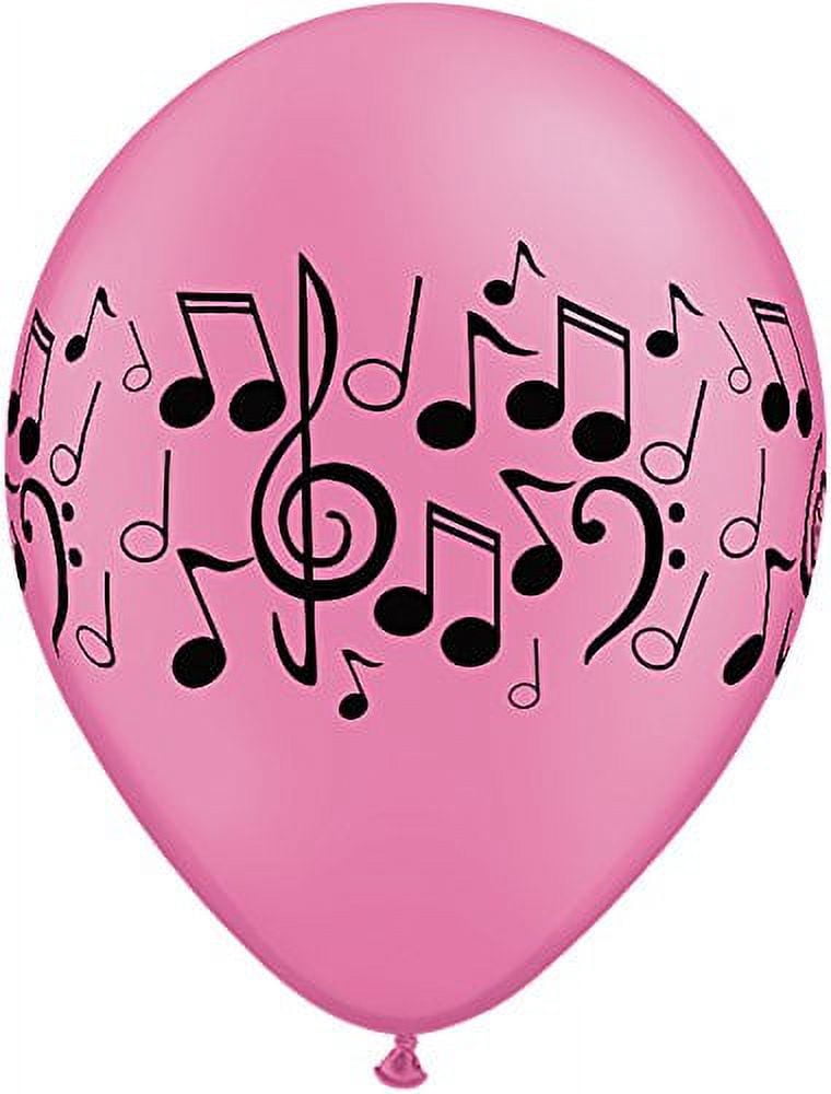 11 inch Qualatex Neon Music Notes Wrap Latex Balloons (50 Pack) - Party Supplies Decorations