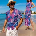thumbnail image 2 of Jeiento Tropical Leaves Couple Matching Outfits Mens Shirt Button Down Shirts Womens Summer Casual Maxi Dress Sleeveless Crewneck Loose Split Dress, 2 of 6