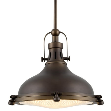 Bronze Farmhouse Pendant Light kira home beacon 11 farmhouse pendant light with round fresnel glass lens adjustable hanging height oil rubbed bronze walmart com