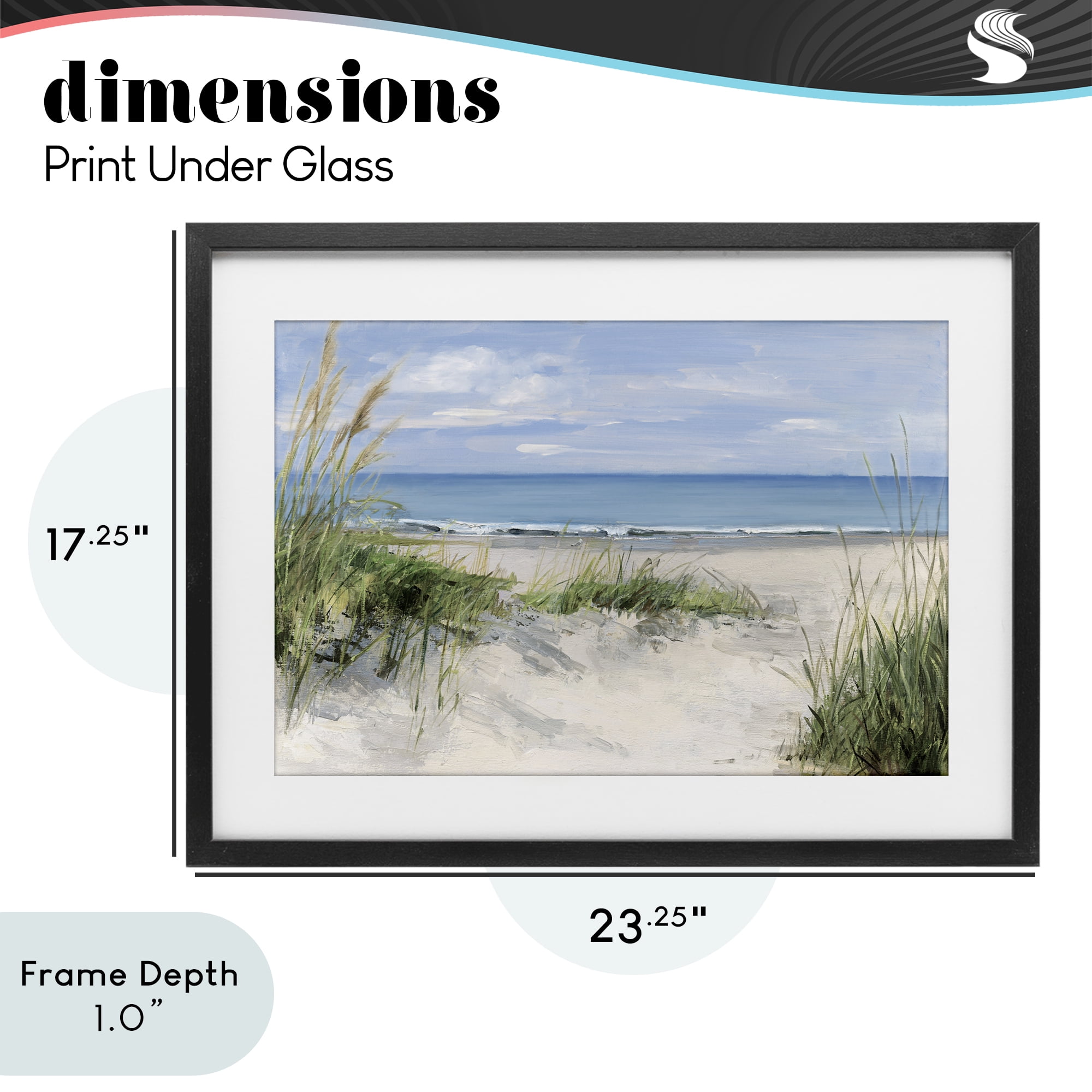 Stupell Industries Tall Grasses by Beach Coast Black Framed Print Under Glass, design by Sally Swatland