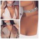 thumbnail image 3 of 4x Gargantilla Collar Moda Ancho Ajustable Grueso Brillante Claro Chunky Cadena para Fancy Nupcial Declaración Accesorios de joyería Prom Girls Yinane gargantilla collar, 3 of 8