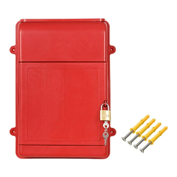 Buzón de pared con cerradura, buzón de sugerencias, organizador multiusos Rojo