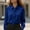 Blue women's satin blouse a1, variant on Women's Fall Winter Collared Long Sleeve Tie Front Satin Blouse Elegant Dressy Casual Business Work Tops Solid Comfy Office Shirt, Red XL