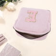 thumbnail image 3 of Unique Bargains 1 Pc Letter E Pattern Makeup Bag for Travel Pink Corduroy, 3 of 6