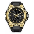 thumbnail image 1 of Reloj Pulsera Táctico Militar Sanda 739 Impermeable Hombre Mujer Sport Correa Negro Bisel Negro Fondo Dorado, 1 of 8