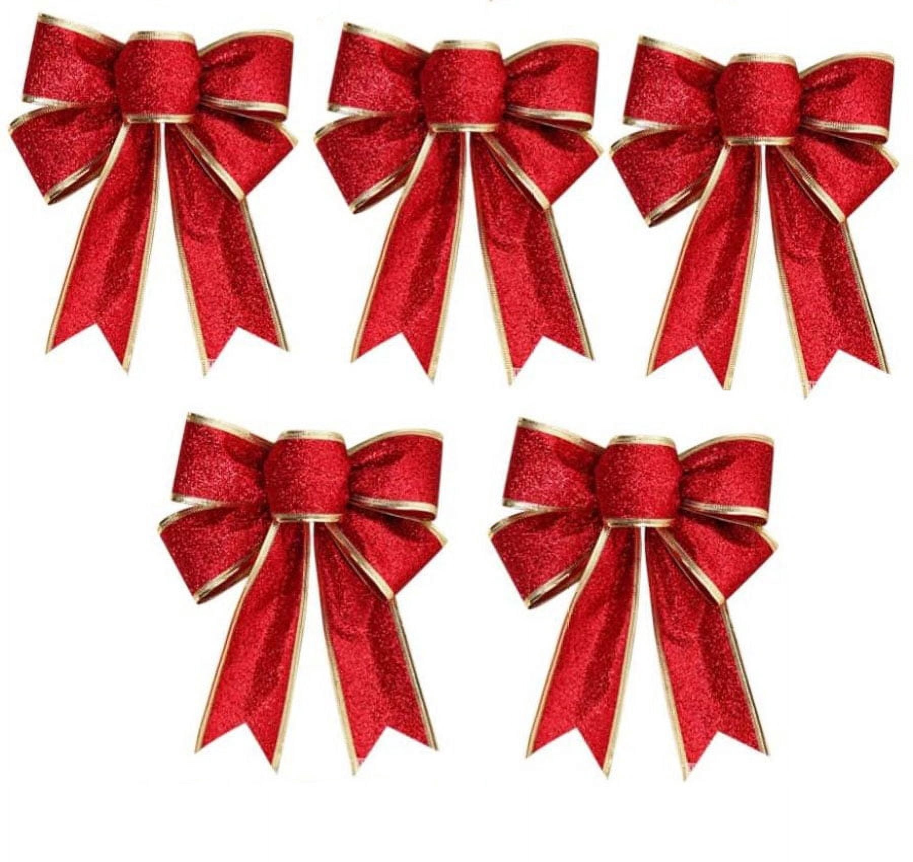 10 Pack Red Velvet Christmas Bows Waterproof Holiday Decorative Bows for Wreath
