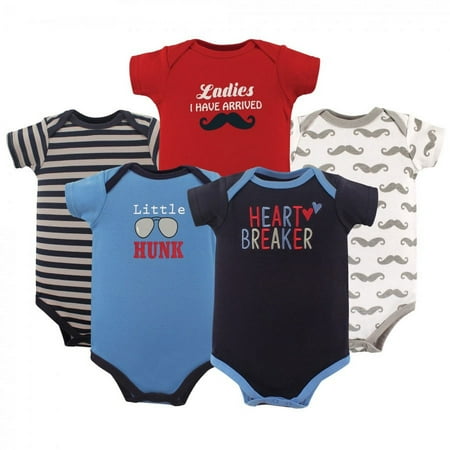 UPC: 0660168311044 | Luvable Friends Baby Boy Cotton Bodysuits 5pk Hunk 6-9 Months