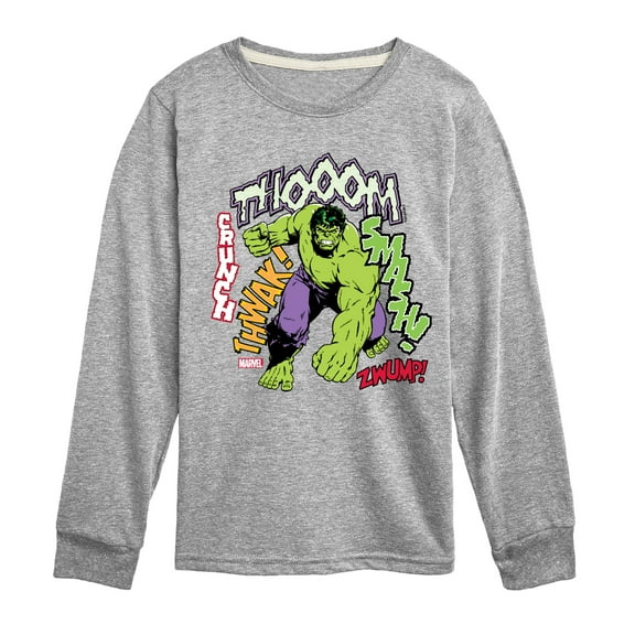 Marvel Hulk - Smash Crunch - Toddler And Youth Long Sleeve Graphic T-Shirt