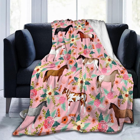 for Women Girls, Dog Lover Gifts, Cute Pet Dog Floral Flower Throw Blanket Gift for Dog Lovers, Fun Warm Comfy Super Soft Flannel Blankets for Couch Sofa Bedroom Livingroom Camping 50"X40"